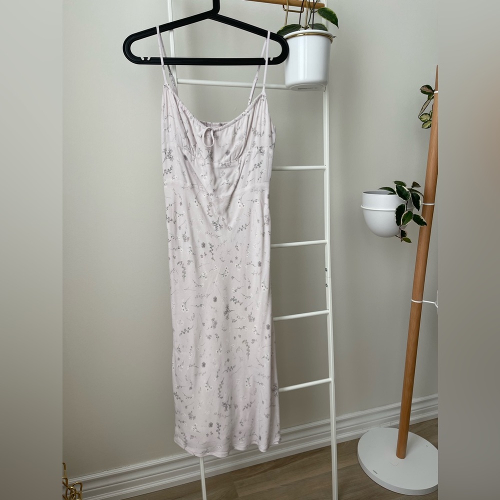 Wilfred Light Pink Floral Midi Slip Dress